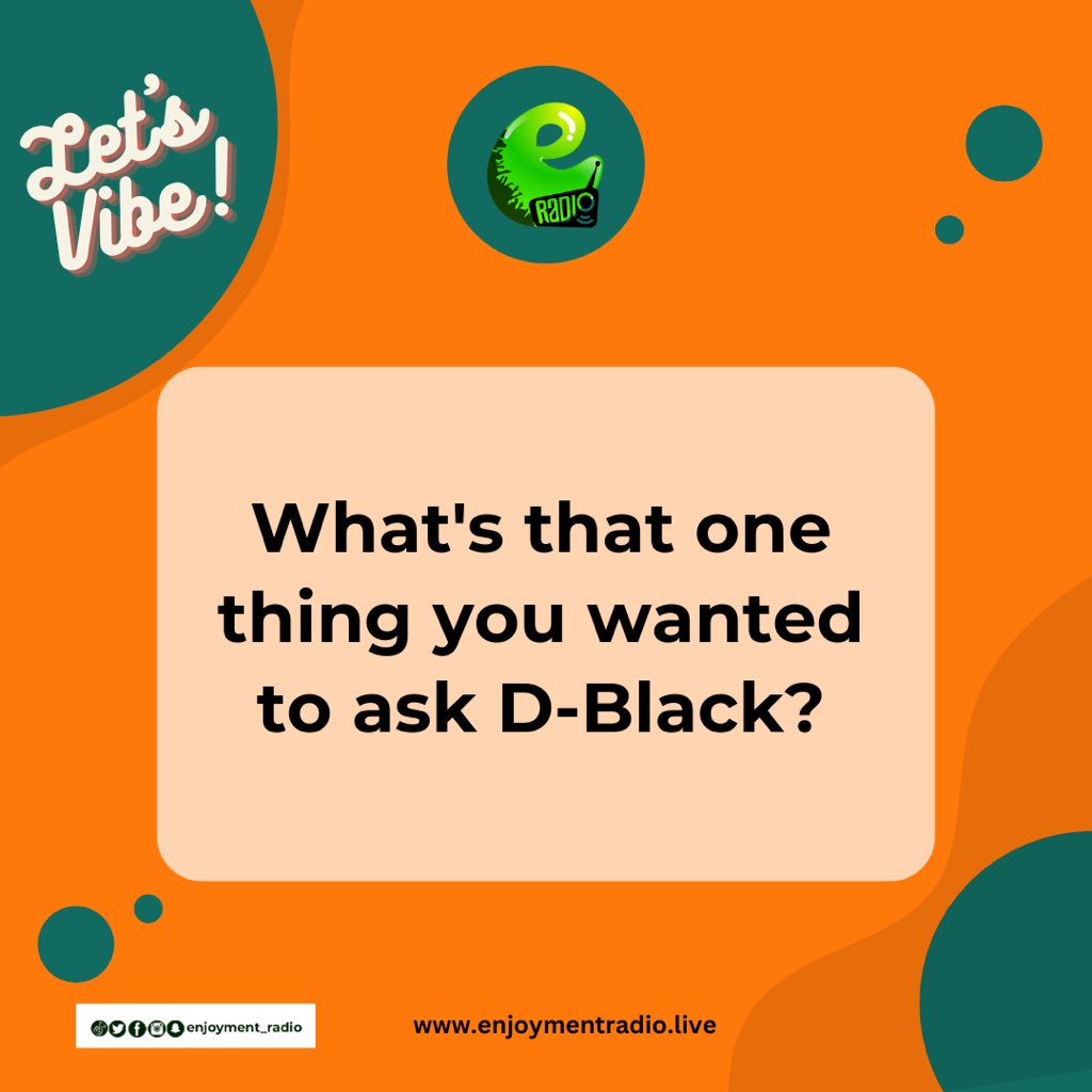 #LetsVibe: Drop whatever you have wanted to ask @DBLACKGH in the comment section… @DBLACKGH , please take note 😁✍️📕 #enjoymentradio #letsvibe #DBlack #Comment