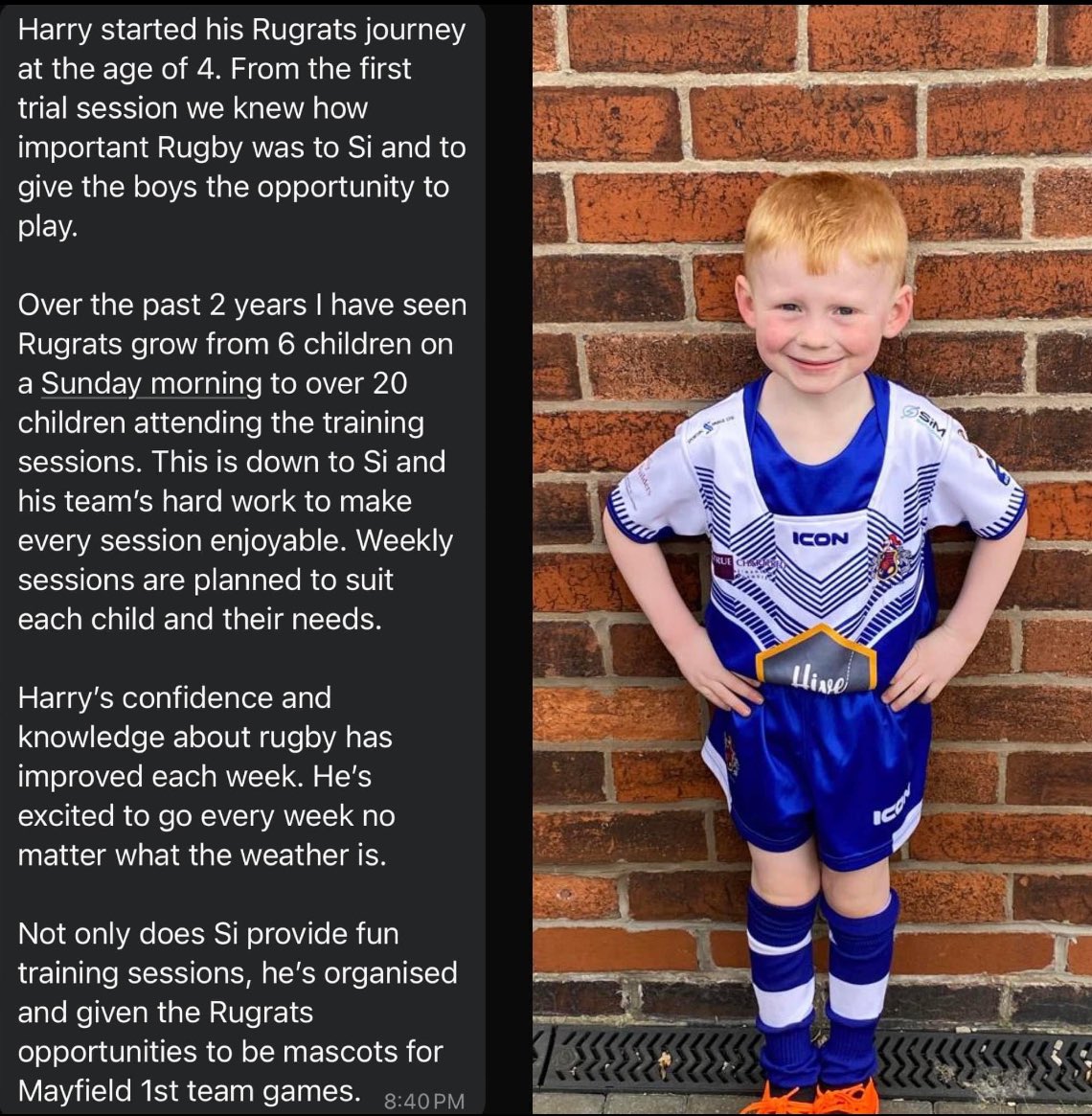 🗣️Why should you get your children involved in the greatest game? Have a read of Harry’s & Tobias’s journey to date and if intrested get in touch with the club on info@rochdalemayfield.com for more info. #lookafteryourfuture