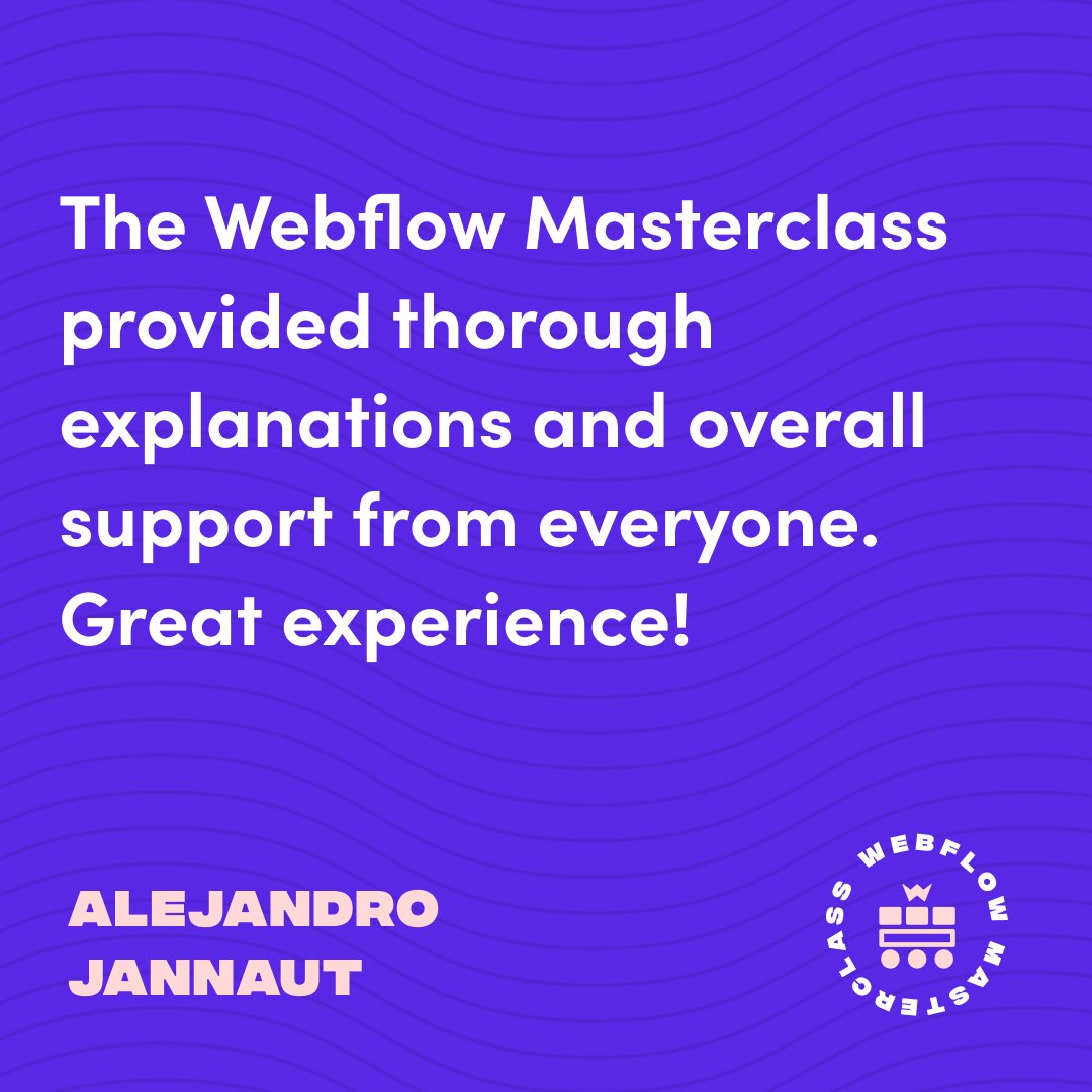 Congratulations Alejandro on achieving your certification for The Webflow Masterclass! 🙌 Flux Academy offers the most up-to-date and complete path to Webflow mastery. Enroll now 👉 bit.ly/4aa9y2B