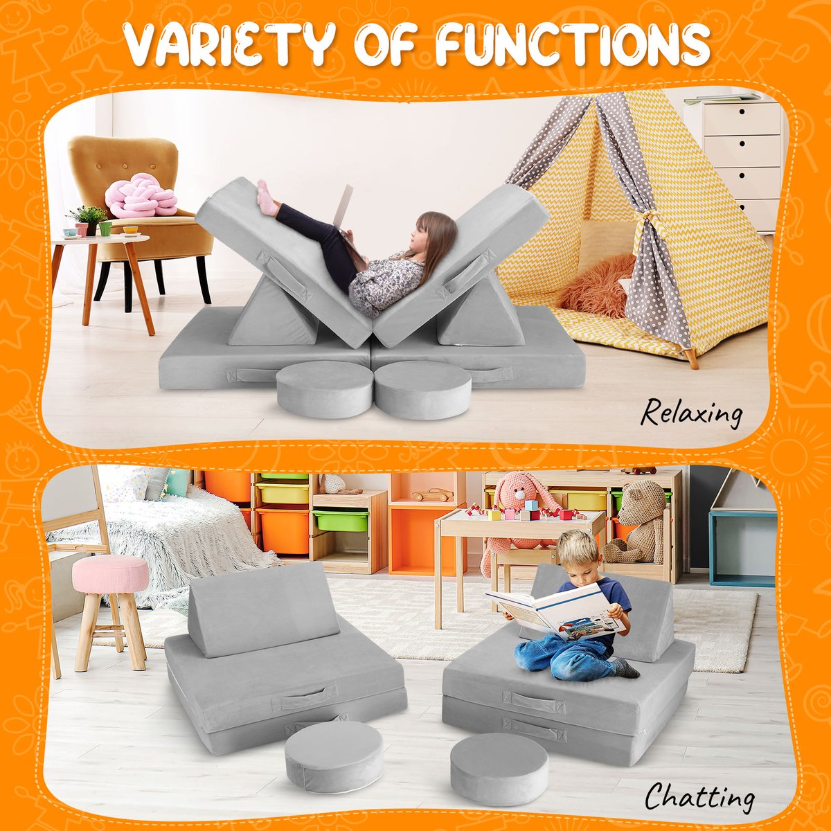 6Pcs Kids Sofa Play Couch Modular
bit.ly/44N5Vi9
#kidssofa #kidsplaytime #lounge #chair #playset #birthdaygift #room