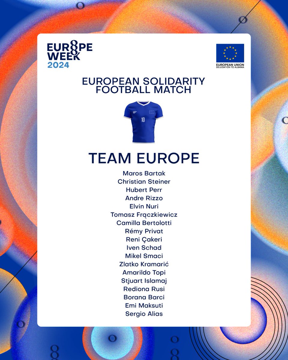 How many players from tomorrow’s football match do you know? 🤔 ⚽ Tomorrow at 19:00, join us for the solidarity match at the Sports Center of the Albanian Football Federation. Watch as players from EU member states take on a dynamic Albanian team composed of artists, NGO…