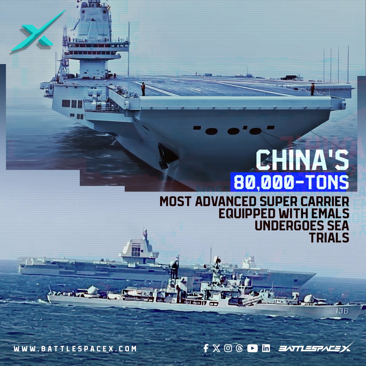 China strides in Naval Power Projection with 80,000-Tons Supercarrier Launch
Full Details: battlespacex.com/article/100

#Battlespacex #supercarrier #aircraftcarriers #fujian #type003 #chineseaircraftcarrier #chinesenavalpower #china #chinesemilitary #chinesenavy #navy