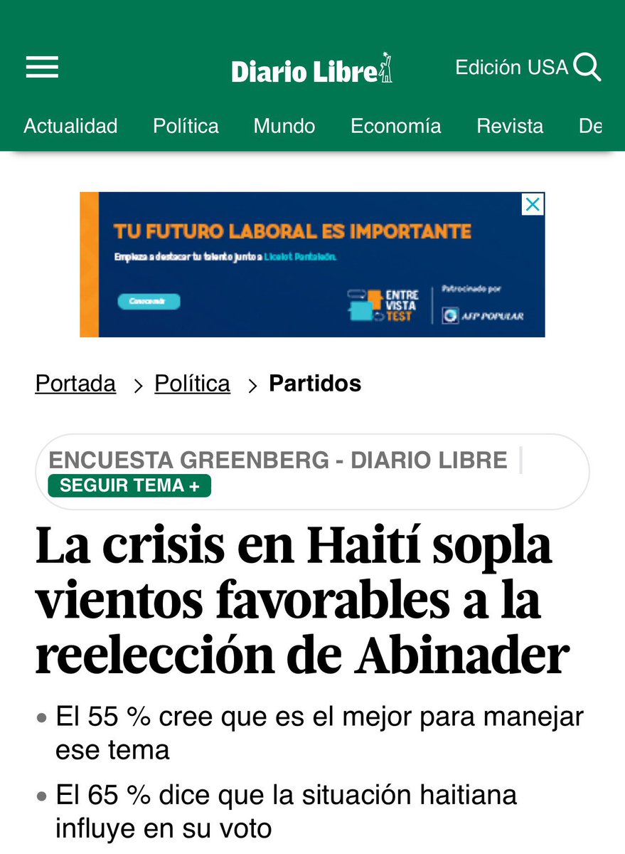 Para abordar la crisis en Haití, el pueblo cuenta con su líder, el presidente @luisabinader, y el senador de la República Dominicana, @VinicioSenador.