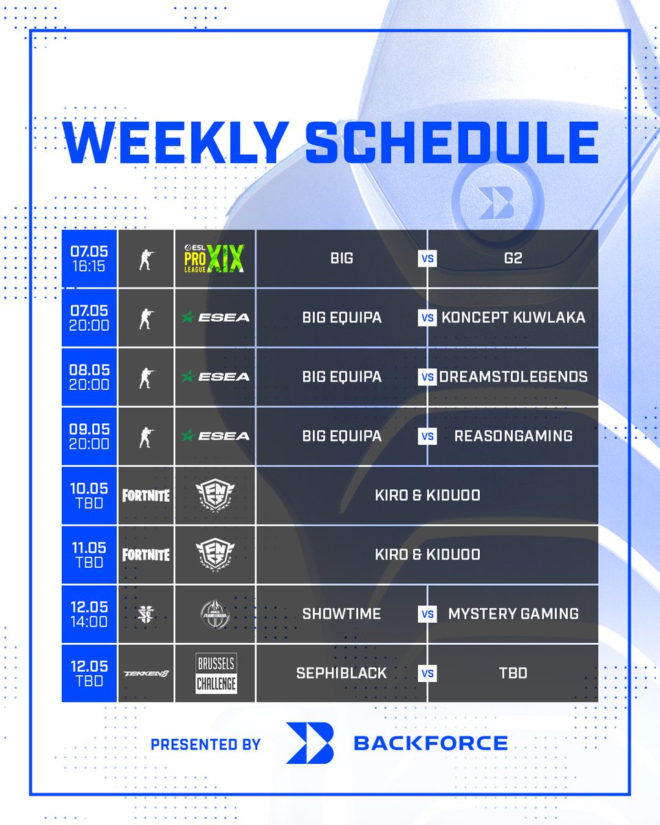 A busy week lies ahead. 👀 Besides the #ESLProLeague playoffs, we're finally playing our first big Fortnite tournament by the end of this week! 🔥