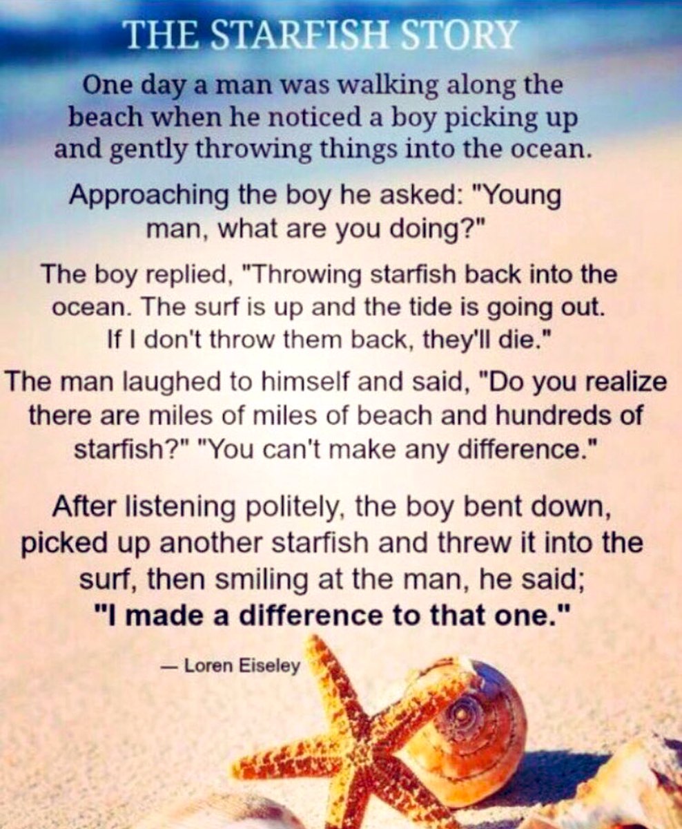 Happy #TeacherAppreciationDay to all of the teachers in our world. I wanted to share the starfish story written in the 1970’s by philosopher Loren Eiseley to remind teachers of the difference they make in the world. Sometimes teaching is really tough and it’s easy to lose sight…