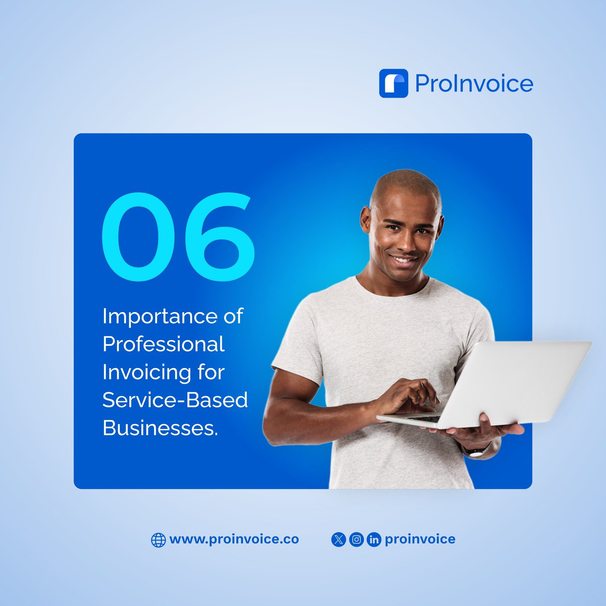 The Importance of Professional Invoicing for Service-Based Businesses >>>>> 

#ProInvoice #SmallBusiness #growwithproinvoice  #businessgrowth #InvoiceData #invoicingsoftware