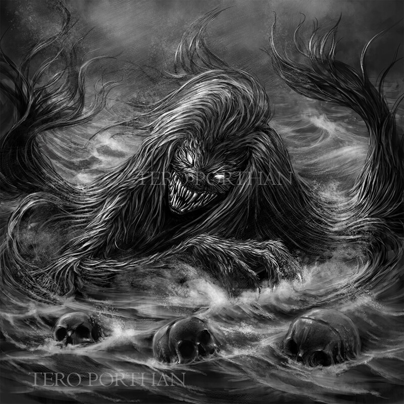 Vetehinen is a male water creature in Finnish folklore. It might be a soul of a drowned person who tries to lure living people to drown. In some traditions it was a benevolent creature too. People pleaded to it to get a better fishing luck.  1/2 
#FairytaleTuesday