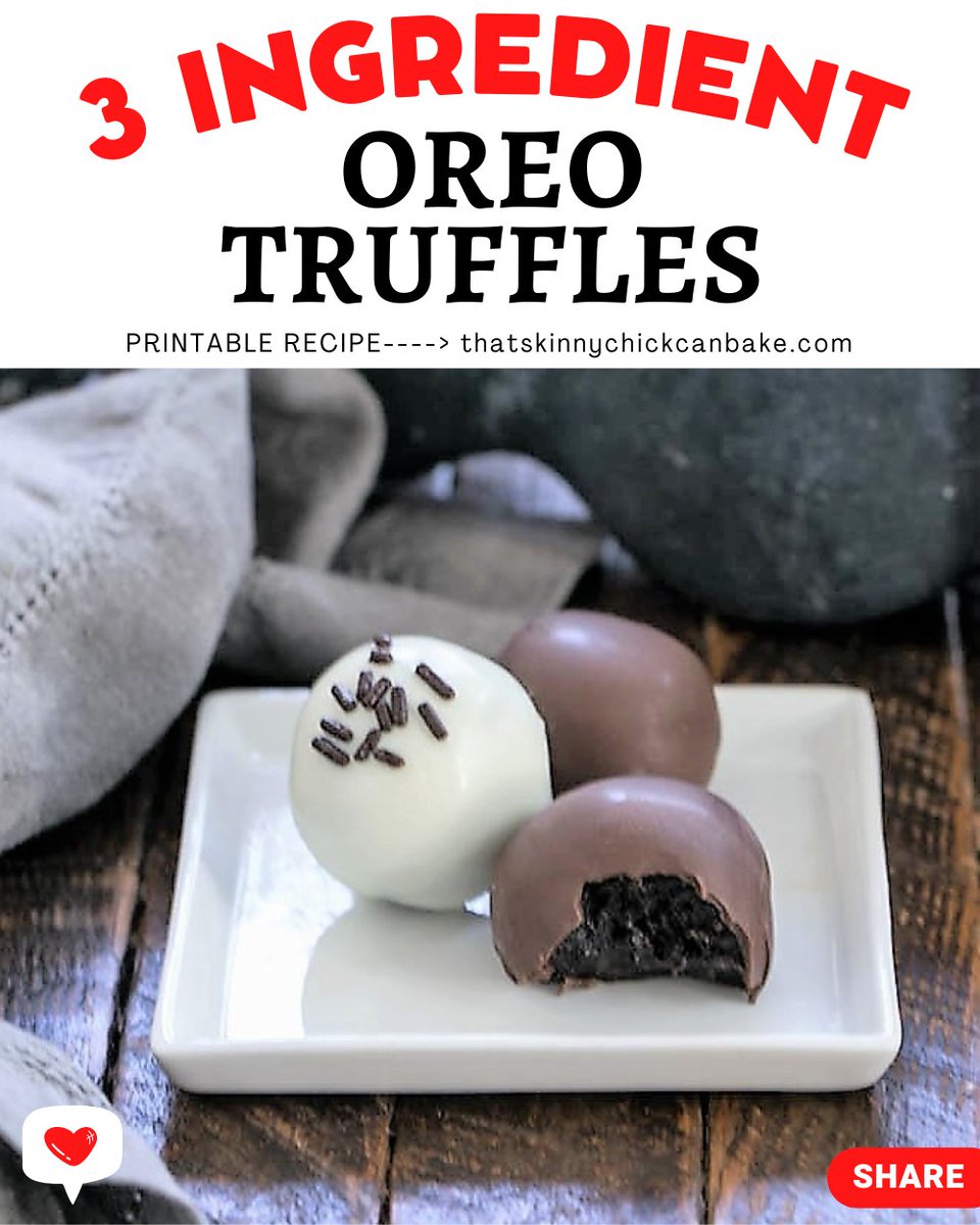 Easy Oreo Truffles - Only 3 Ingredients! - That Skinny Chick Can Bake thatskinnychickcanbake.com/oreo-truffles/ via @thatskinnychick