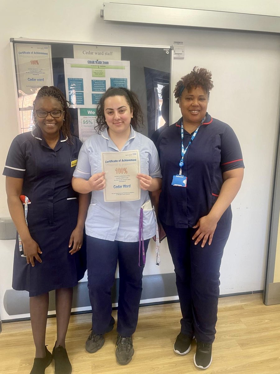 NHS Whipps Cross Hospital Dietitians (@whippsdietitian) on Twitter photo Congratulations to Cedar ward for obtaining 100% in their April MUST audit! π π fantastic achievement π <a href="/QiWhipps/">Whipps Cross Quality Improvement Team π</a> <a href="/wx_medicine/">Division of Medicine WX</a> <a href="/WxhNMAHP_educa/">WXH_NMAHP_education</a> <a href="/Viv_WXTherapies/">Viv_WXTherapies</a> <a href="/NHSBartsHealth/">Barts Health</a> <a href="/BHstaffside/">Barts Health Staffside</a> <a href="/CcsomOt/">WhippsX Acute PT OT πππ€</a> <a href="/ProjectSEARCHEL/">Project SEARCH East London-Whipps Cross Hospital</a> <a href="/SltWxh/">SLT_WXH</a> #MUST #MUSTaudit <a href="/LOrthoptics/">Joe McQuillan</a> <a href="/AdrianfromWCH/">Adrian Flynn</a> Congratulations to Cedar ward for obtaining 100% in their April MUST audit! π π fantastic achievement π <a href="/QiWhipps/">Whipps Cross Quality Improvement Team π</a> <a href="/wx_medicine/">Division of Medicine WX</a> <a href="/WxhNMAHP_educa/">WXH_NMAHP_education</a> <a href="/Viv_WXTherapies/">Viv_WXTherapies</a> <a href="/NHSBartsHealth/">Barts Health</a> <a href="/BHstaffside/">Barts Health Staffside</a> <a href="/CcsomOt/">WhippsX Acute PT OT πππ€</a> <a href="/ProjectSEARCHEL/">Project SEARCH East London-Whipps Cross Hospital</a> <a href="/SltWxh/">SLT_WXH</a> #MUST #MUSTaudit <a href="/LOrthoptics/">Joe McQuillan</a> <a href="/AdrianfromWCH/">Adrian Flynn</a>