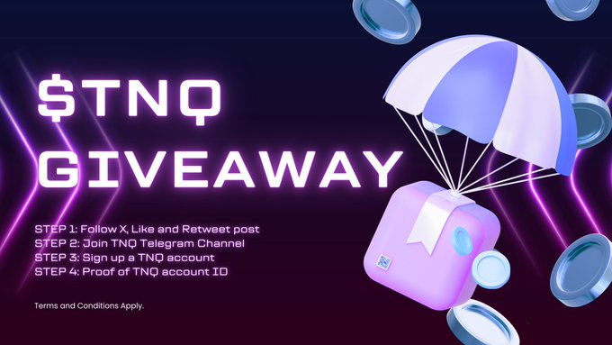 🚀 Buckle up for an exhilarating journey with exclusive #TNQGiveaway! 🌟 📍Follow @Tnqtoken, Like, and Retweet to enter! 📍Join their Telegram channel! 📍Sign up for a TNQ account! 📍Screenshot your TNQ ID and drop it in the comments! 📅 6/5/2024 - 13/5/2024 Get in on the…