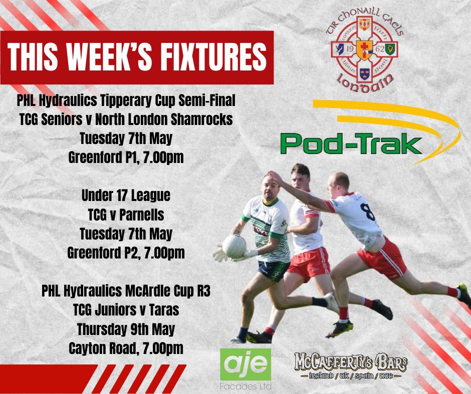 This week’s fixtures! Best of luck to all squads and their management teams🙌🏽🔴⚪️