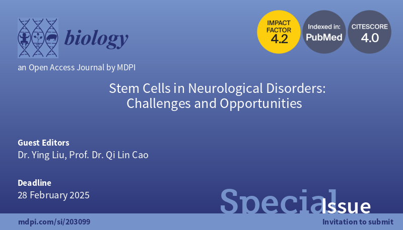 📢 Newly launched Special Issue dedicated to the latest advancements and breakthroughs focusing on stem cell research and its applications to neurological disorders, is now open for submissions. 👤 Edited by Prof. Qilin Cao and Dr. Ying Liu (@FIUnews) 🔗 brnw.ch/21wJx6o