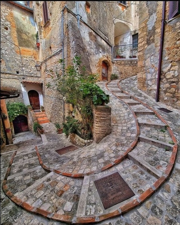 A medieval pathway in Calvi dell Umbria, Italy