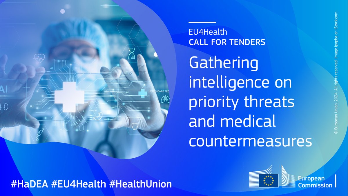 🚨 Deadline extended 🚨
Send in your application for the #EU4Health call for tenders to support @EC_HERA on gathering intelligence on priority health threats and medical countermeasures (MCMs).
💶Health threats: €6 million
💶MCMs: €9 million
📅 30 May
hadea.ec.europa.eu/news/eu4health…