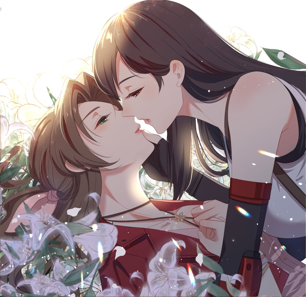 chain247's tweet image. 怎么又在画女桐啊啊啊啊啊啊啊！#TifaLockhart #Aerith #FF7R