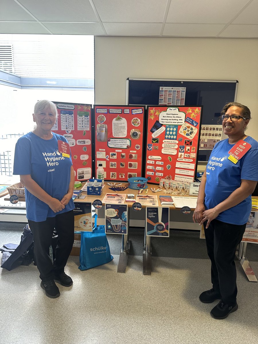 Still going strong. Veronica and Tracey sharing important IPC messages. Currently outside the restaurant @ RDH. Stop and say hello when your passing #handhygiene #cleanhands #safecare
