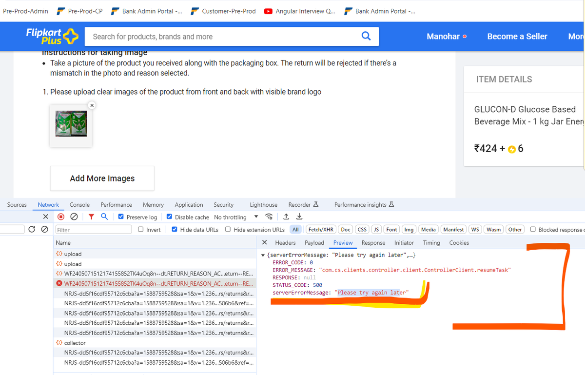 mmandal097's tweet photo. @Flipkart @flipkartsupport @FlipkartStories @WorkAtFlipkart @_Kalyan_K @_sachinbansal 
I got the wrong product, And getting error while uploading the image of different product for return process.
AI Failure.  IT Team should test in a good way. please look in . @jagograhakjago https://t.co/uxtoL7ykwU