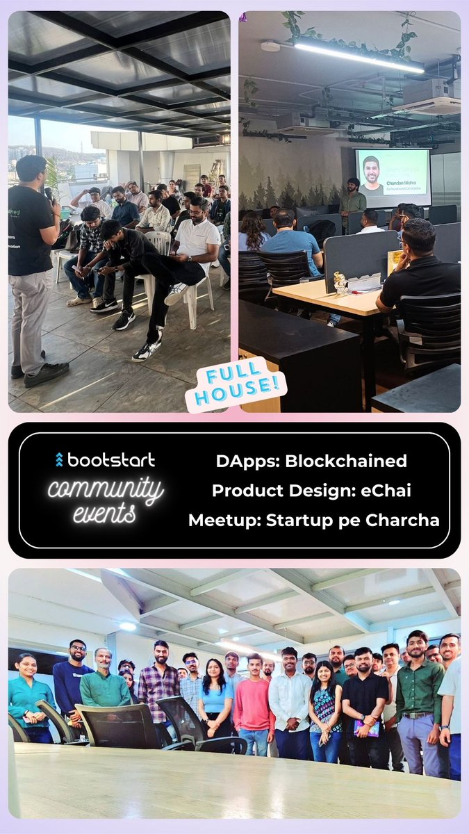 Last weekend @BootstartCowork - buzzing with brainstorming and networking! Knowledge sharing and discussions aplenty - From #ProductDesign by @eChaiVentures to #socialfi by @blockchainedind & #NetworkingMeetup by Startup Pe Charcha ! Stay tuned for more exciting events! #cowork