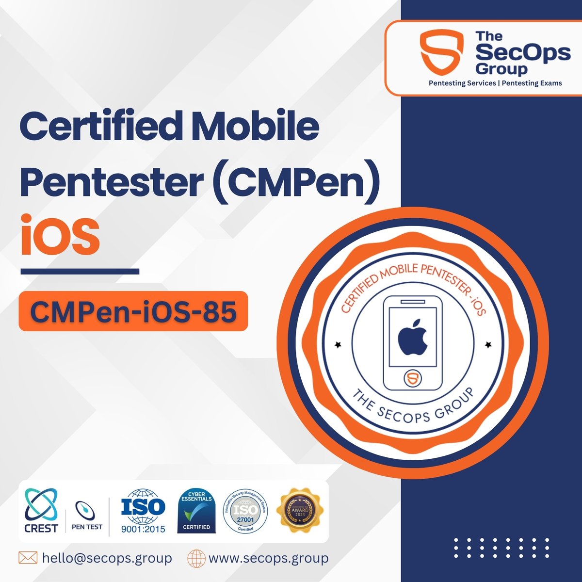 After the phenomenal response to our Android exam, we're excited to announce our offer on the Certified Mobile Pentester (CMPen) - iOS exam!

*** Like and Reshare for a Chance to Win Big! ***
3 lucky winners will receive the CMPen-iOS exam for FREE!

Get 85% Discount on our iOS…