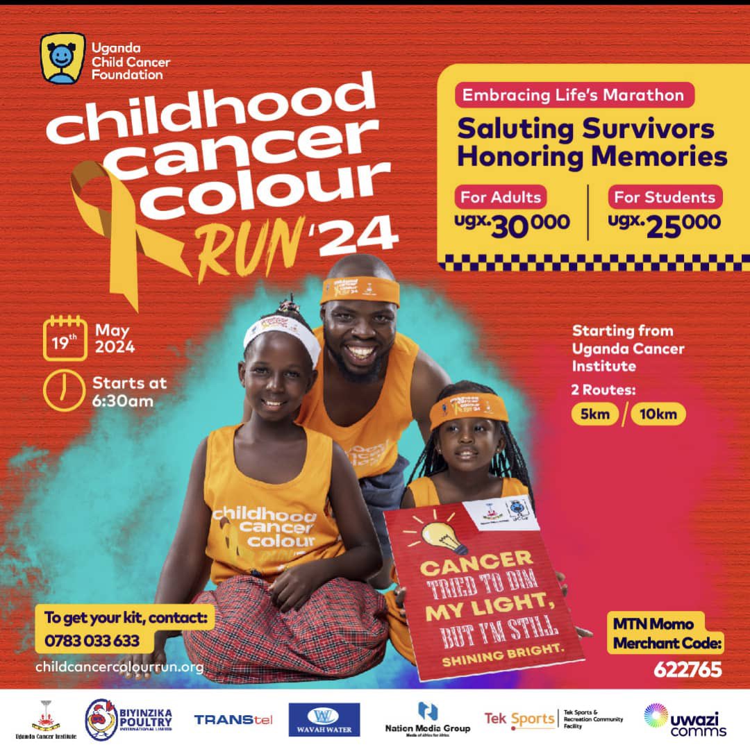 Guys, I have been instructed to sell 100 kits. Bambi help so that we multiply this number of survivors from 3 to 20. Kits are just at 30k for adults and 25k for students. If you want, I can deliver personally transport on you of course 🤣🤣 #ChildhoodCancerColourRun