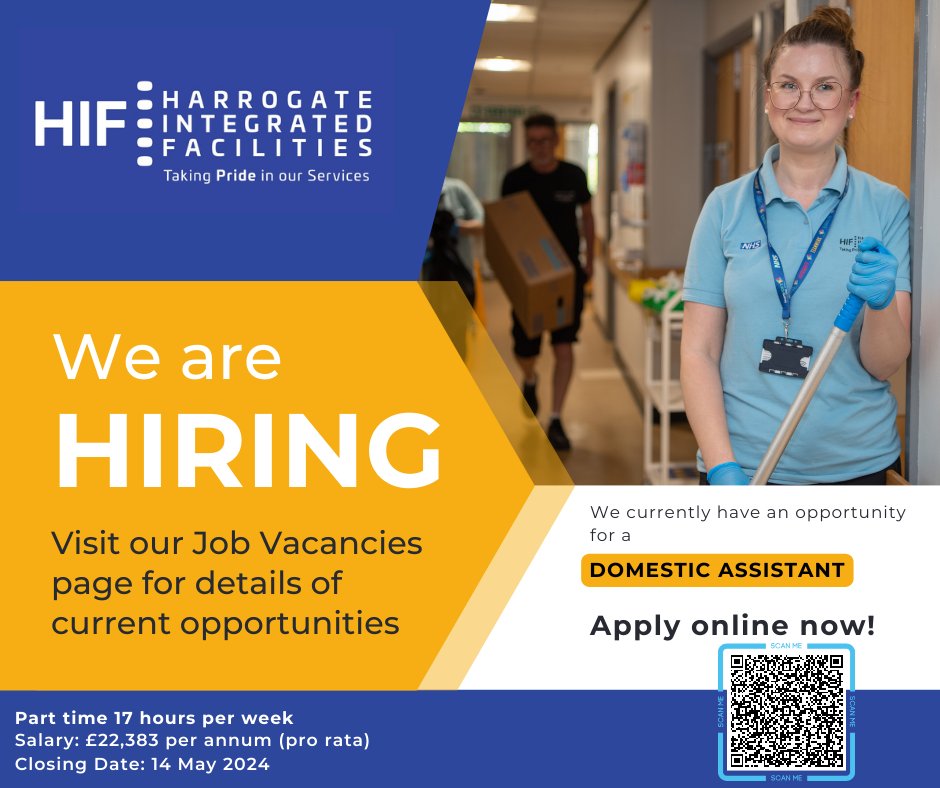 We are hiring! Visit harrogateintegratedfacilities.co.uk for further details and to apply online!