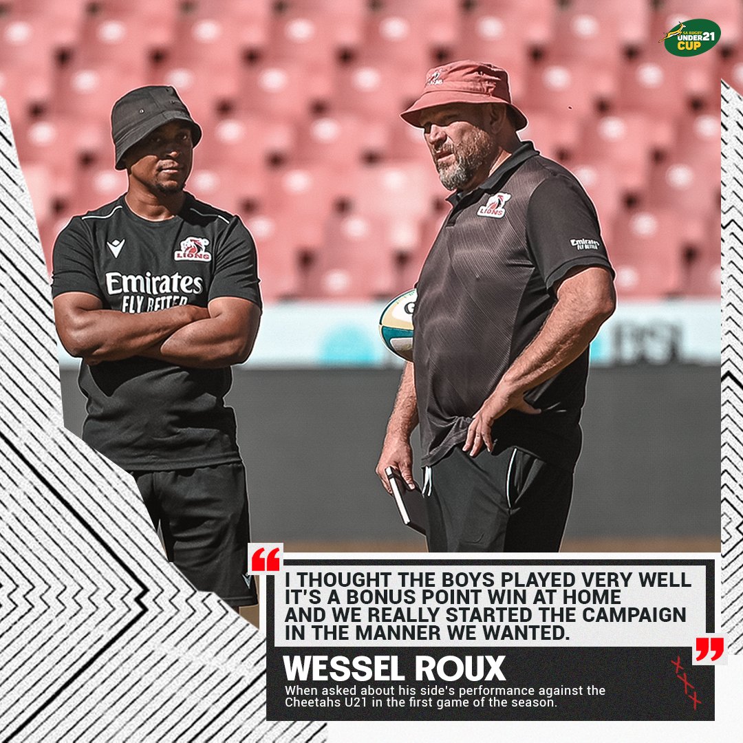 Fidelity ADT Lions U21 Forwards Coach Wessel Roux reflects on the team's performance against Toyota Cheetahs U21. 🏉 #LionsPride🦁