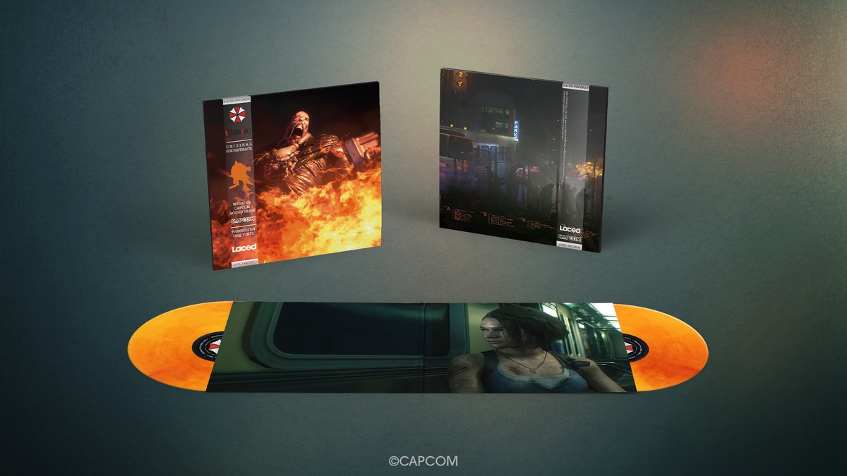 ⛱FACE🧟YOUR🔥FEARS🫣

The Limited Edition Resident Evil 3 (2020) soundtrack vinyl with 'blazing fury' LPs is now available to pre-order: lacedrecords.com

@RE_Games @CapcomEurope @CapcomUSA_ #ResidentEvil #RE3 #Capcom