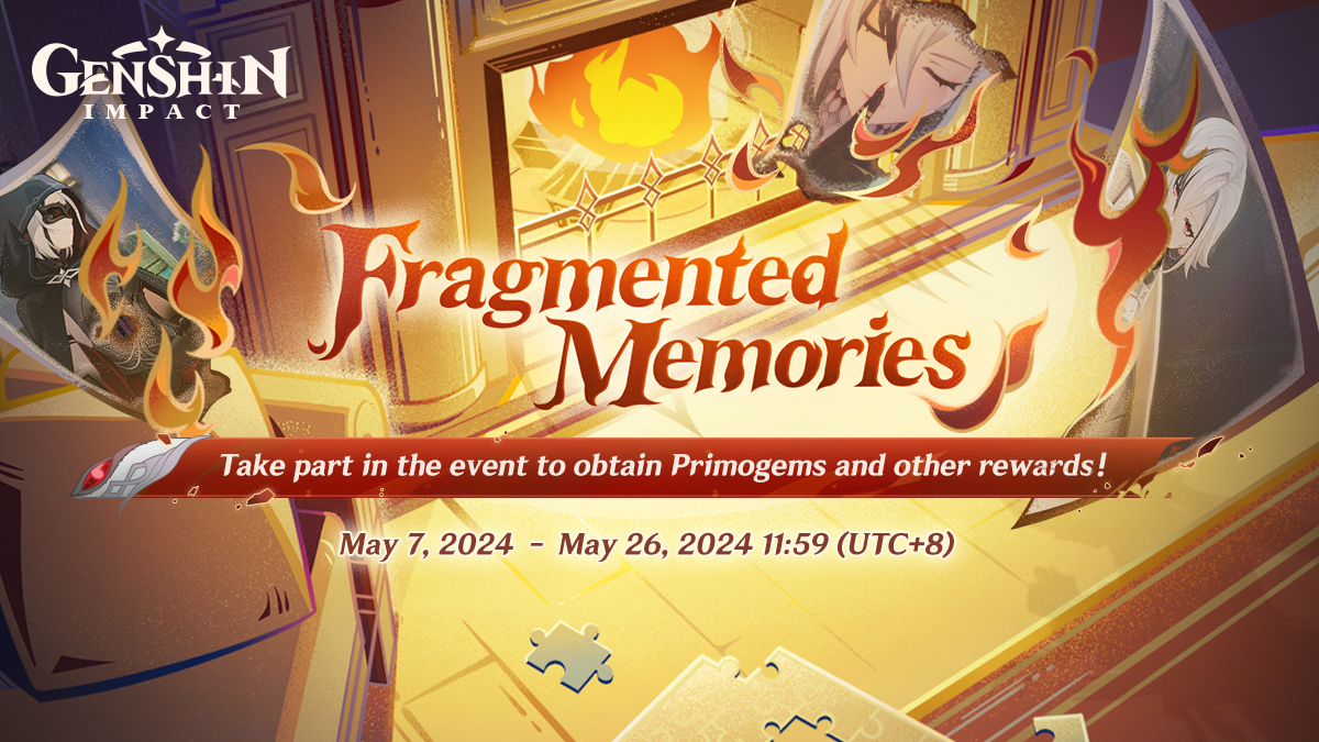 Event 1: The limited-time web event 'Fragmented Memories' has begun! Participate to get Primogems! Enter Event Page: hoyo.link/8SciFBAL #Genshinimpact4ꓸ6 #Fragmented_Memories #Arlecchino