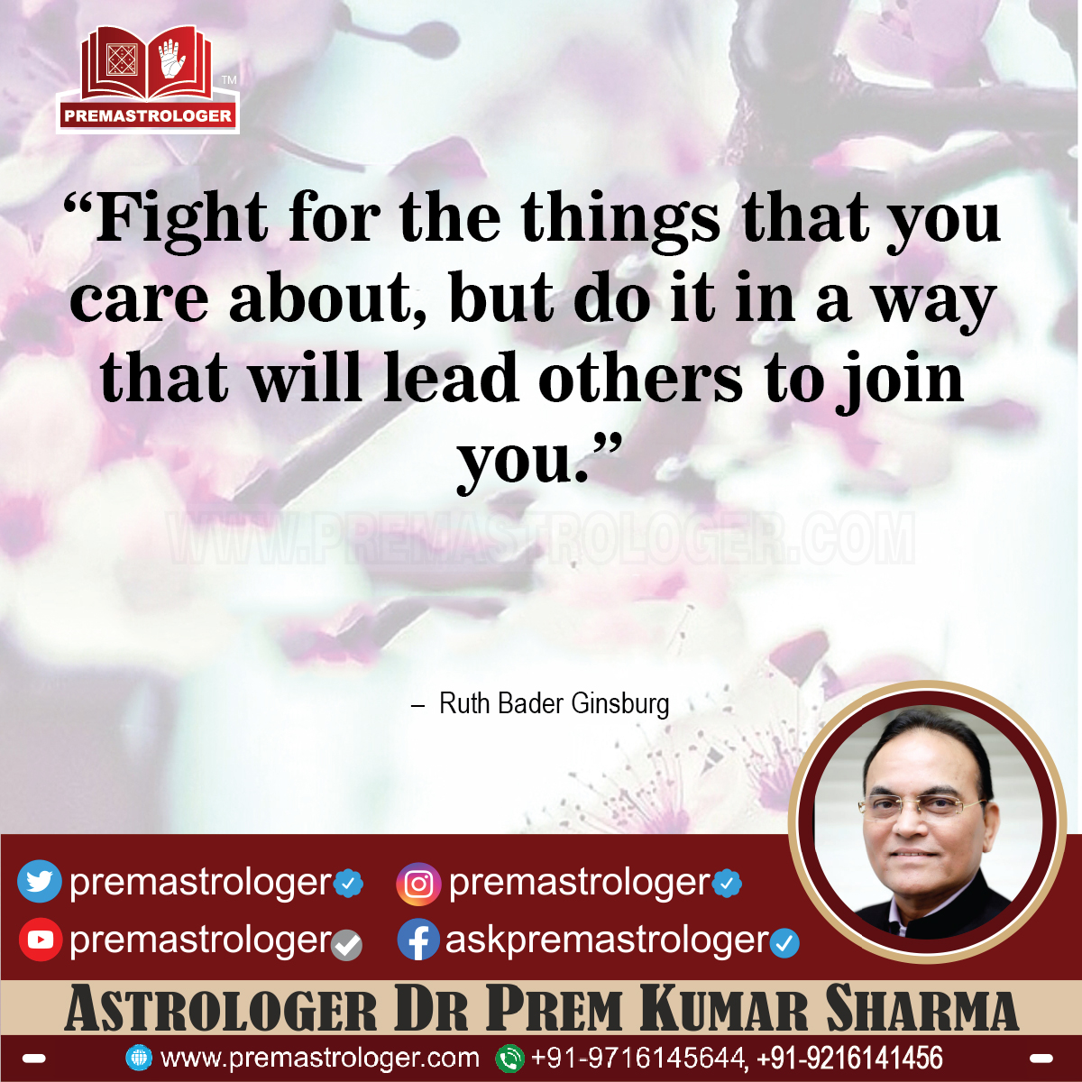 “Fight for the things that you care about, but do it in a way that will lead others to join you.” — Ruth Bader Ginsburg #MotivationalQuotes #motivational #positivityspread #PositiveVibes