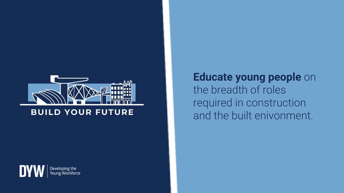 Inspire the future workforce to build a better Scotland by educating young people on the variety of skills required within construction and the built environment.

Find out more: ow.ly/nCZp50QY7mf

#BuildYourFuture #DYWScot