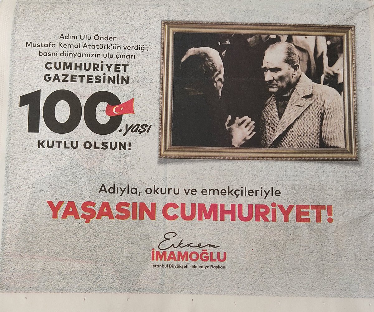 @veganzulal YAŞASIN CUMHURİYET 'Zülâl Kalkandelen' 'Dediğiniz gibi tam bir arşivlik ve her bir sayfası Mustafa Kemal Atatürk kokuyor.Teşekkürler Cumhuriyet Nice 100 yıllara.