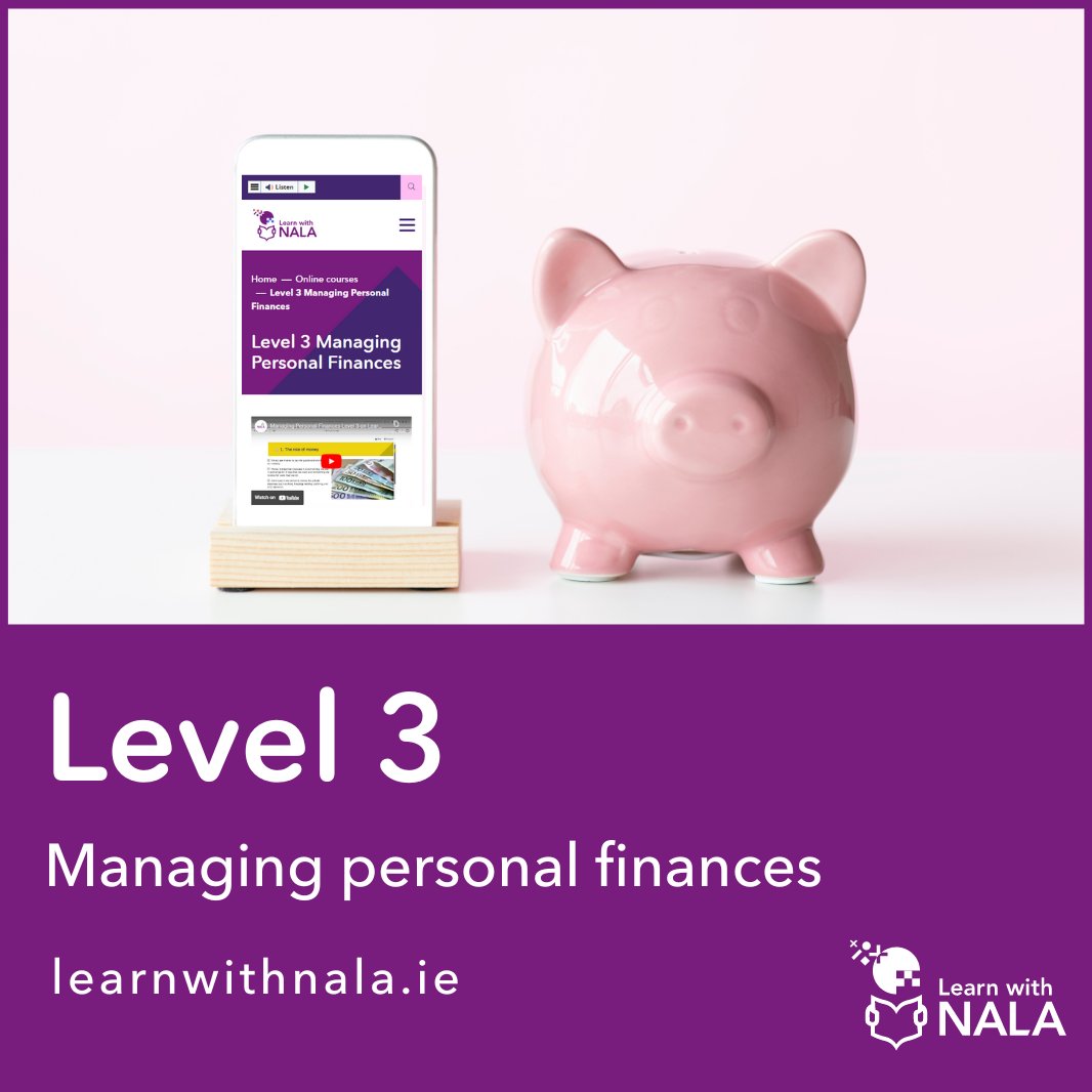 Do you find managing your personal finances challenging?

Our free online Managing Personal Finances course will help you understand:  

✅ Budgeting and saving 
✅ Social welfare payments 
✅ Financial products and your rights  

Find out more ⤵️ 
learnwithnala.ie/product?catalo…