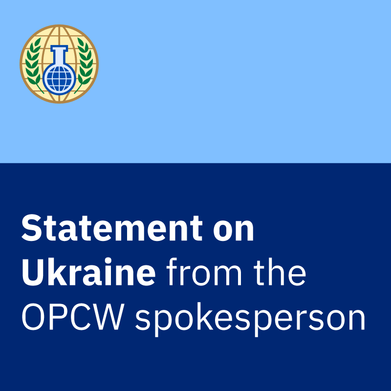 🔴 Statement on Ukraine from the OPCW Spokesperson The Secretariat of the Organisation for the Prohibition of Chemical Weapons (OPCW) has been monitoring the situation on the territory of Ukraine since the start of the war in February 2022 in relation to allegations of use of