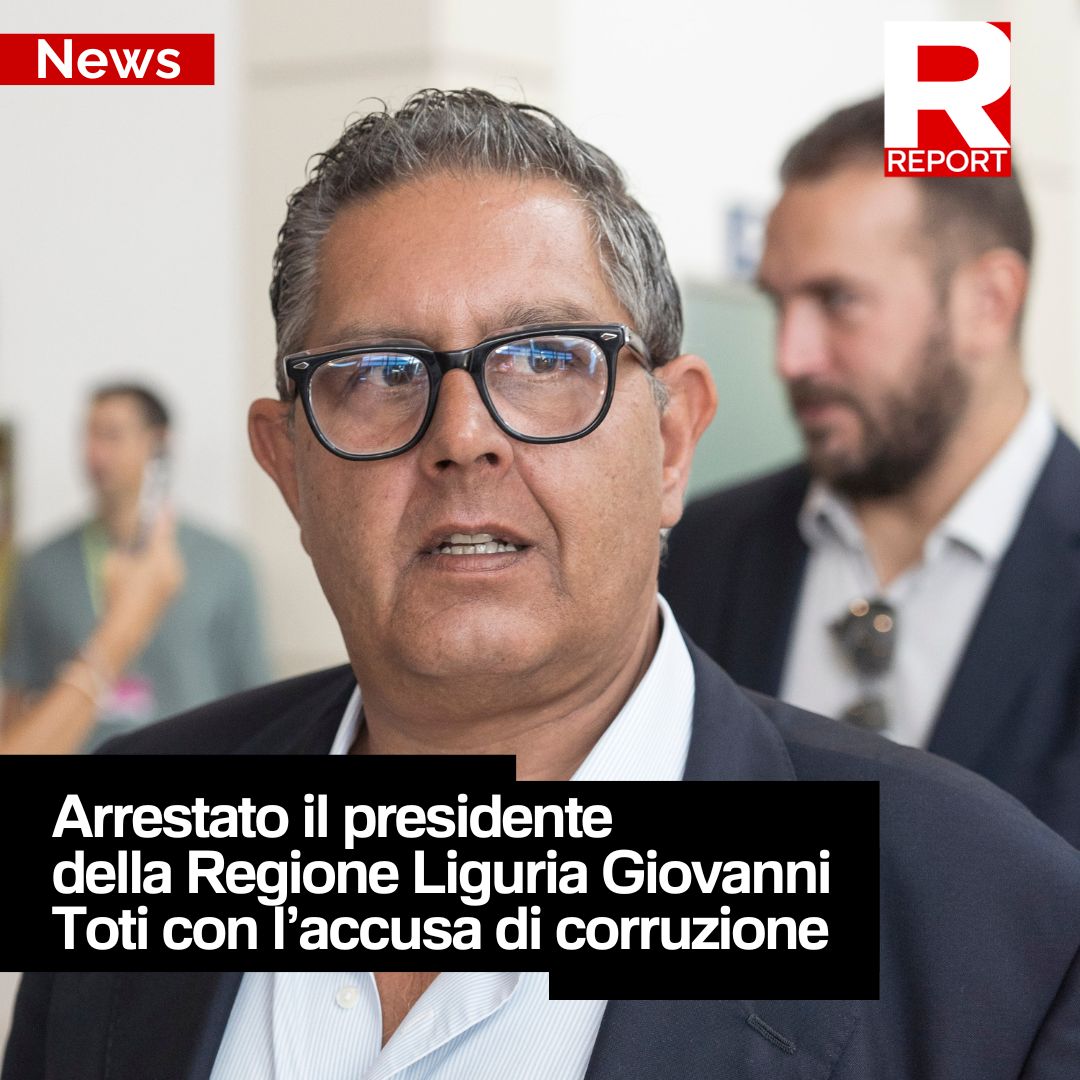 Arrestato il presidente della Regione Liguria Giovanni Toti con accusa di corruzione. Della vicenda che ha portato ai domiciliari Toti, Report si era occupata nel 2023 con l'inchiesta 'Gli oligarchi del mare' di Luca Chianca e Alessia Marzi. Rivedila qui👇 bit.ly/oligarchimare