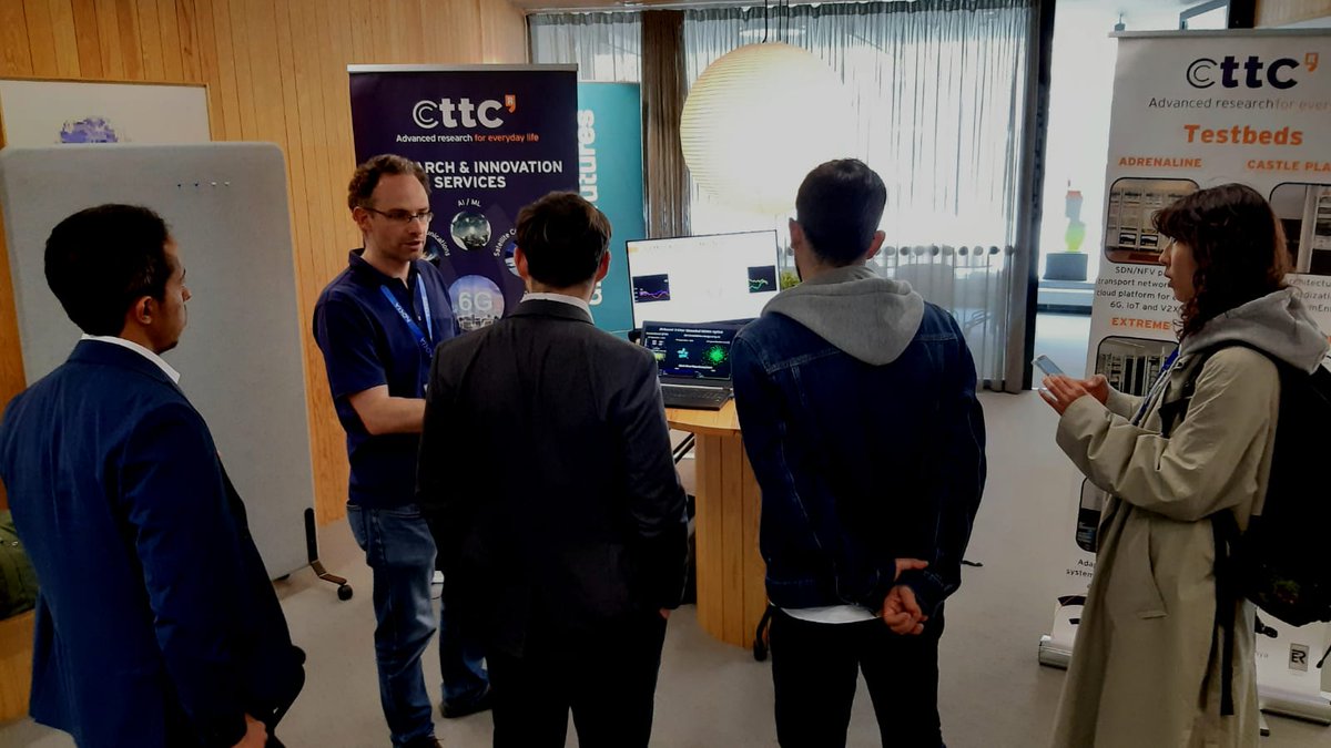 @CttcTech exhibits its AI-enabled 6G NOMA receiver at #ICMLCN24 in Stockholm. @JakobHoydis NVIDIA's pioneer of AI/ML for wireless communications, visits our booth!! @IEEEorg @ComSoc @IEEEorg @iCERCA ➡️ icmlcn2024.ieee-icmlcn.org