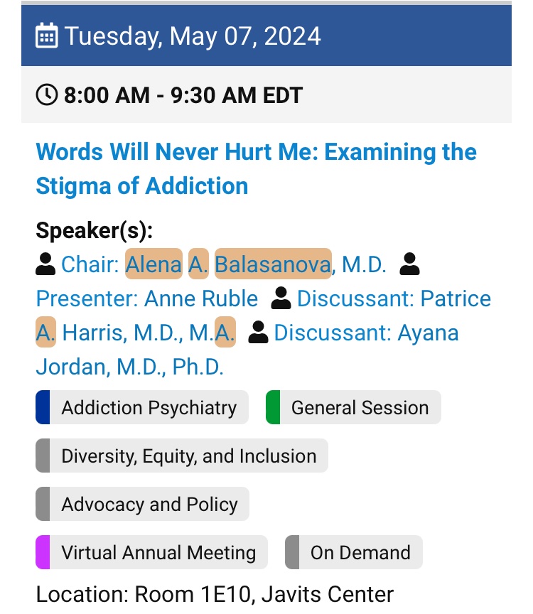 Today’s the day #APAAM24! In just a few hrs I’m honored to share the stage w/ the 1 & only @DrAyanaJordan of @nyulangone, the unrivaled @AmerMedicalAssn past-prez @PatriceHarrisMD & @HopkinsMedicine #psychiatry APD @AnneRubleMD! Come learn how the lang YOU use impacts our pts!