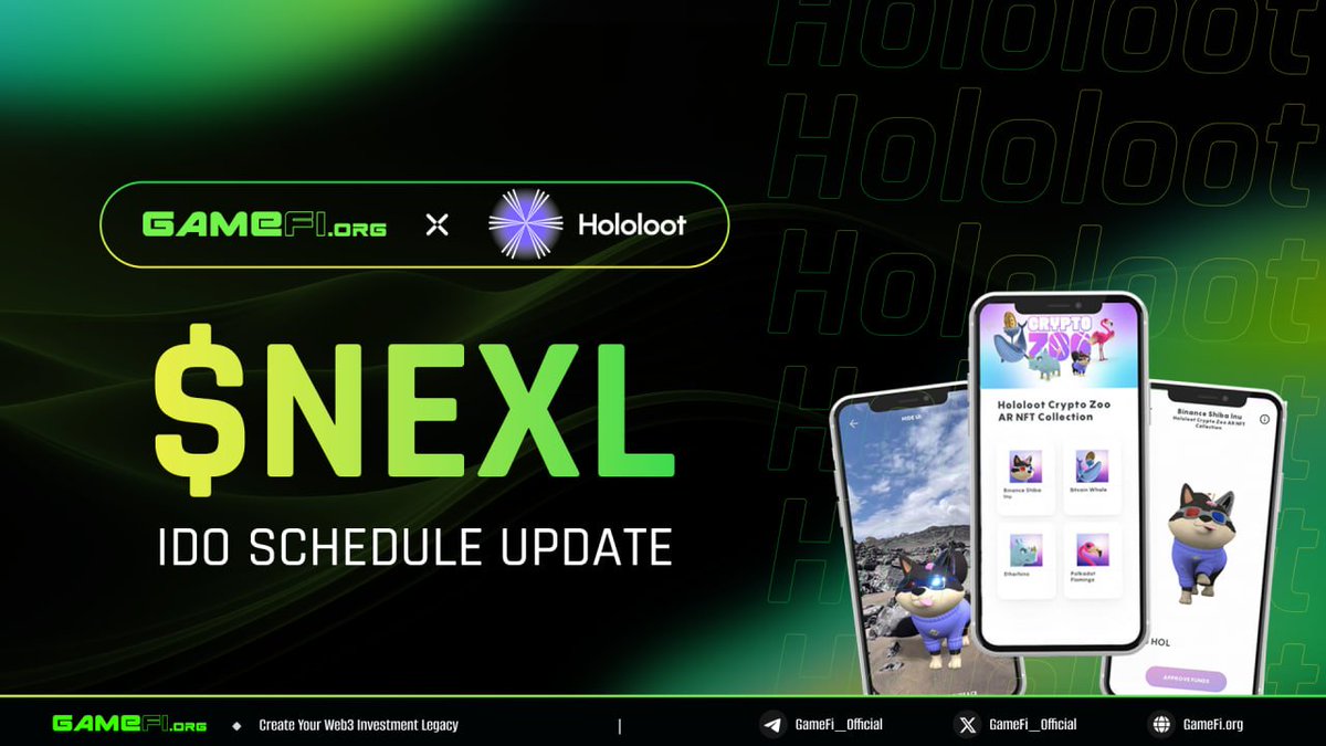 📣 WHITELIST EXTENDED FOR $NEXL🕒 @HoloNexAR team just dropped their updated IDO schedule 🚀 🔻Whitelisting: Apr 26 - May 15 🔻IDO Date: May 16 👉 Secure your slot now: gamefi.org/ido/holonex Don't miss your chance! The opportunity is still up for grabs! 🤩