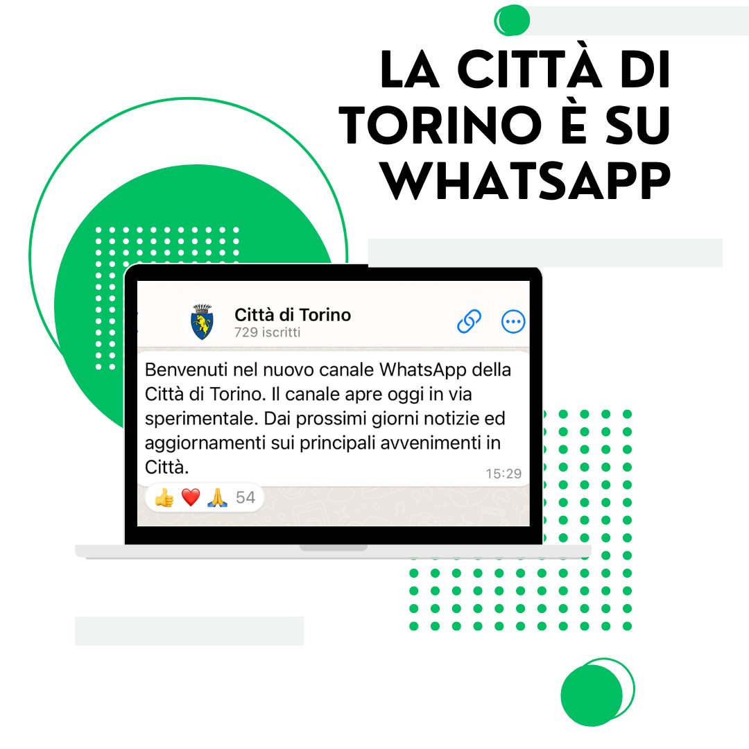 📲 La città di Torino è su whatsapp, un modo semplice e diretto per ricevere notizie e aggiornamenti in tempo reale. ✅ Per iscriverti: ▪ Clicca sul link: whatsapp.com/channel/0029Va… ▪ Seleziona “Iscriviti” ▪ Attiva le notifiche #torino #WhatsApp