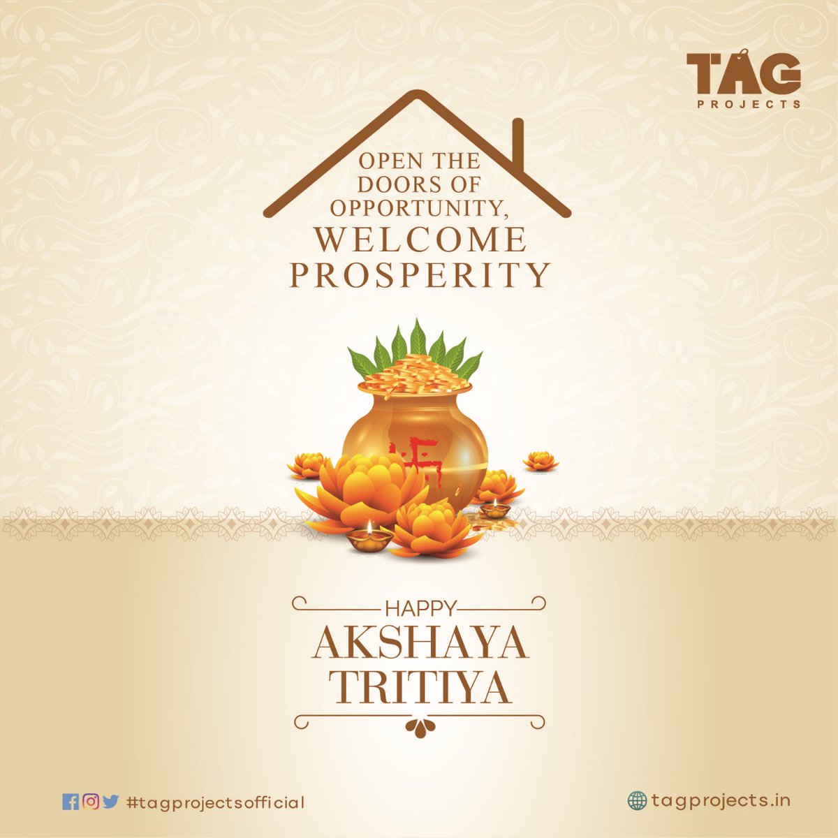 Auspicious Beginnings: Celebrating Akshaya Tritiya! ✨🪔

#TAGprojects #AkshayaTritiya #prosperity #newbeginnings #AkshayaTritiya2024 #homebuyers #GoldenOpportunity #GoodFortune #wealth #spirituality #luxurylife #luxuryhomes