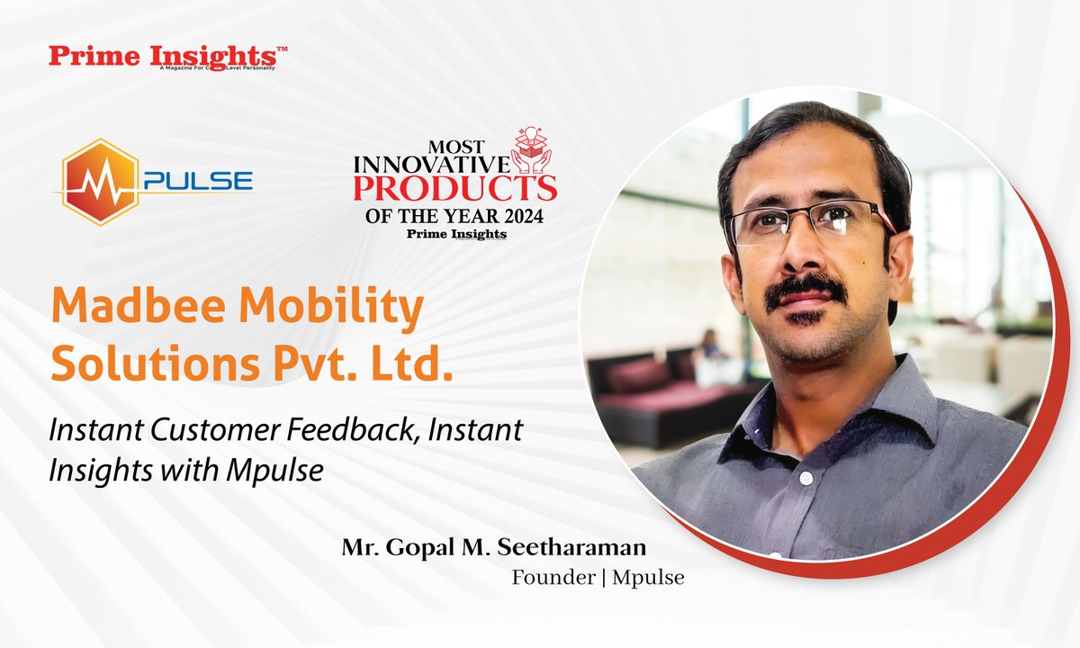 Madbee Mobility Solutions Pvt. Ltd.

Most Innovative Products of the Year 2024

primeinsights.in/madbee-mobilit…

#madbeemobilitysolutions #customerfeedback #mpulse #innovativeproducts #service #product #opportunities #business #feedback #consumers #digitalsolutions #success