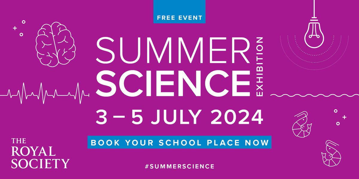 Bring a group of your GCSE or A-level STEM students to visit our #SummerScience Exhibition in London this July, and meet researchers from across the sciences. Find out more: royalsociety.org/science-events…