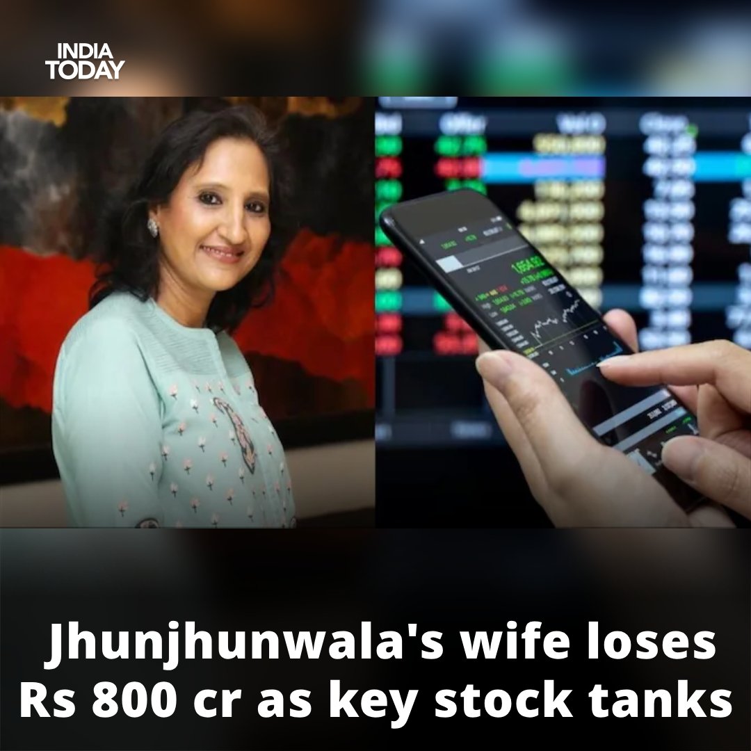 Rekha Jhunjhunwala, the wife of the late investor Rakesh Jhunjhunwala, saw a loss in wealth as shares of Titan Company tanked, resulting in a loss of over Rs 800 crore.

Read more: bit.ly/3UNH1LD

#RekhaJhunjhunwala #RakeshJhunjhunwala #investor #stockmarket