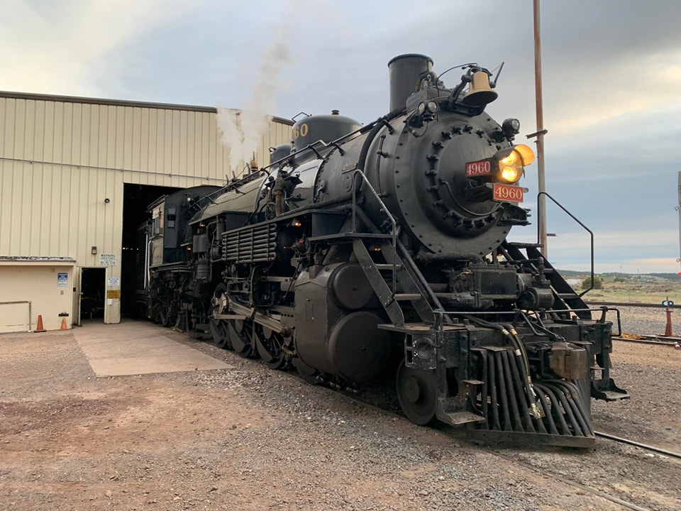 Here she is, coming out of the shed after maintenance. Texas Rail Preservation Society -- they have an annual raffle to raise the money to keep these beauties rolling.