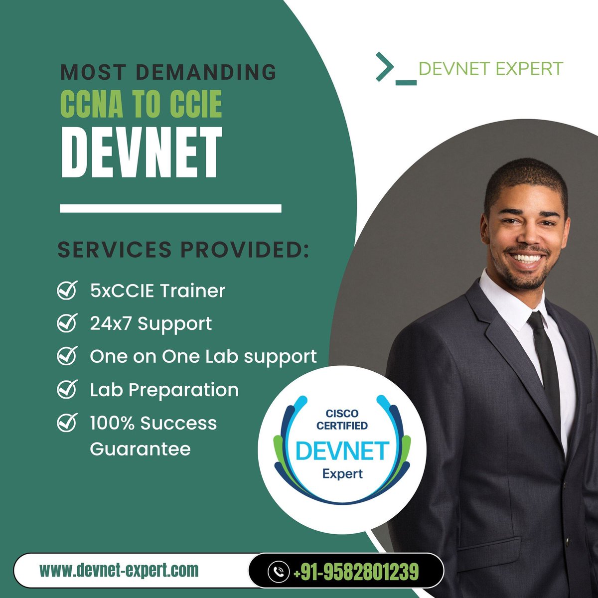 Here's why it can be a valuable career path:
𝗘𝗻𝗿𝗼𝗹𝗹 𝗻𝗼𝘄: devnet-expert.com
𝗖𝗼𝗻𝘁𝗮𝗰𝘁 𝘂𝘀: +91-9582-801-239
𝗘𝗺𝗮𝗶𝗹: info@devnet-expert.com
#CCNA #CCIE #DevNet #Networking #NetworkEngineer #CiscoCertification #NetworkSecurity #Automation #SDN #CloudNetwork