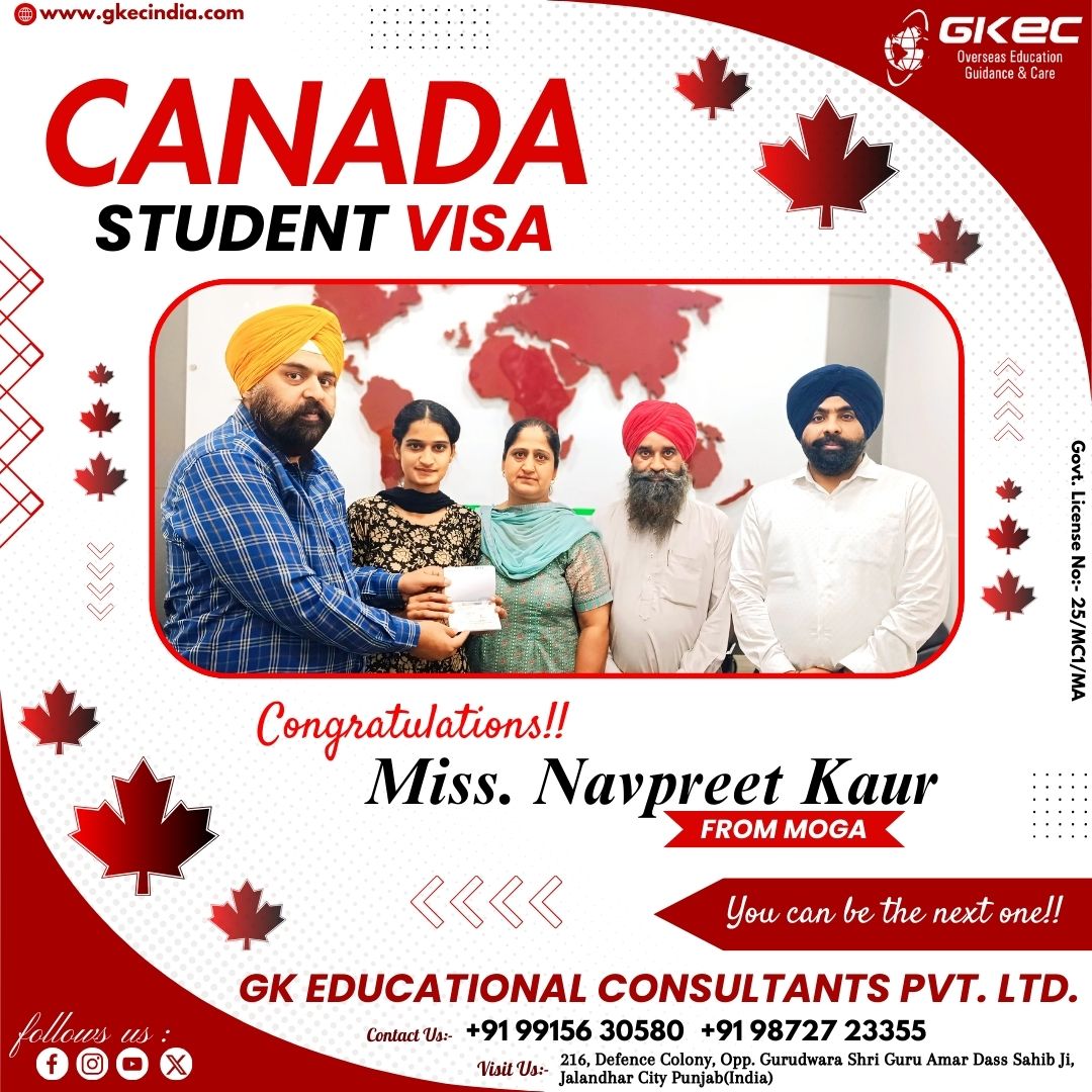 Congrats to Navpreet Kaur for her #Canada Student Visa! Just like her, You also want #canadavisa - contact us today! #MetGala #ONEPIECE1114 #AliaBhatt #TerroristAttack #12thresult #AppleEvent #PollHumour #RabindranathTagore #MIvsSRH #AbkiBaar400Baar Serena #NurturingLittleMinds