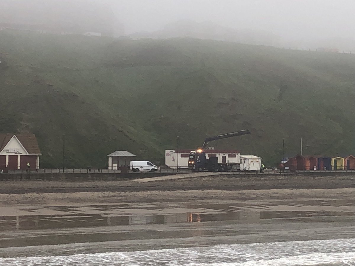 It must be Summer, the lifeguard station has arrived in Saltburn