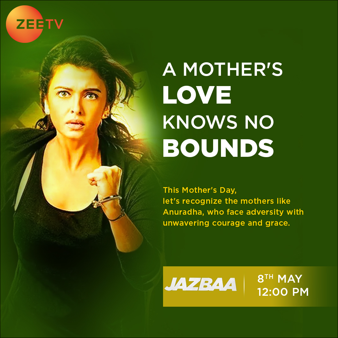 Experience the intense emotions of 'Jazbaa' this Mother's Day! Don't miss our special screening on 8th May at 12 PM, exclusively on #ZeeTVAPAC #IrrfanKhan #AishwaryaRaiBachchan @bindasbhidu