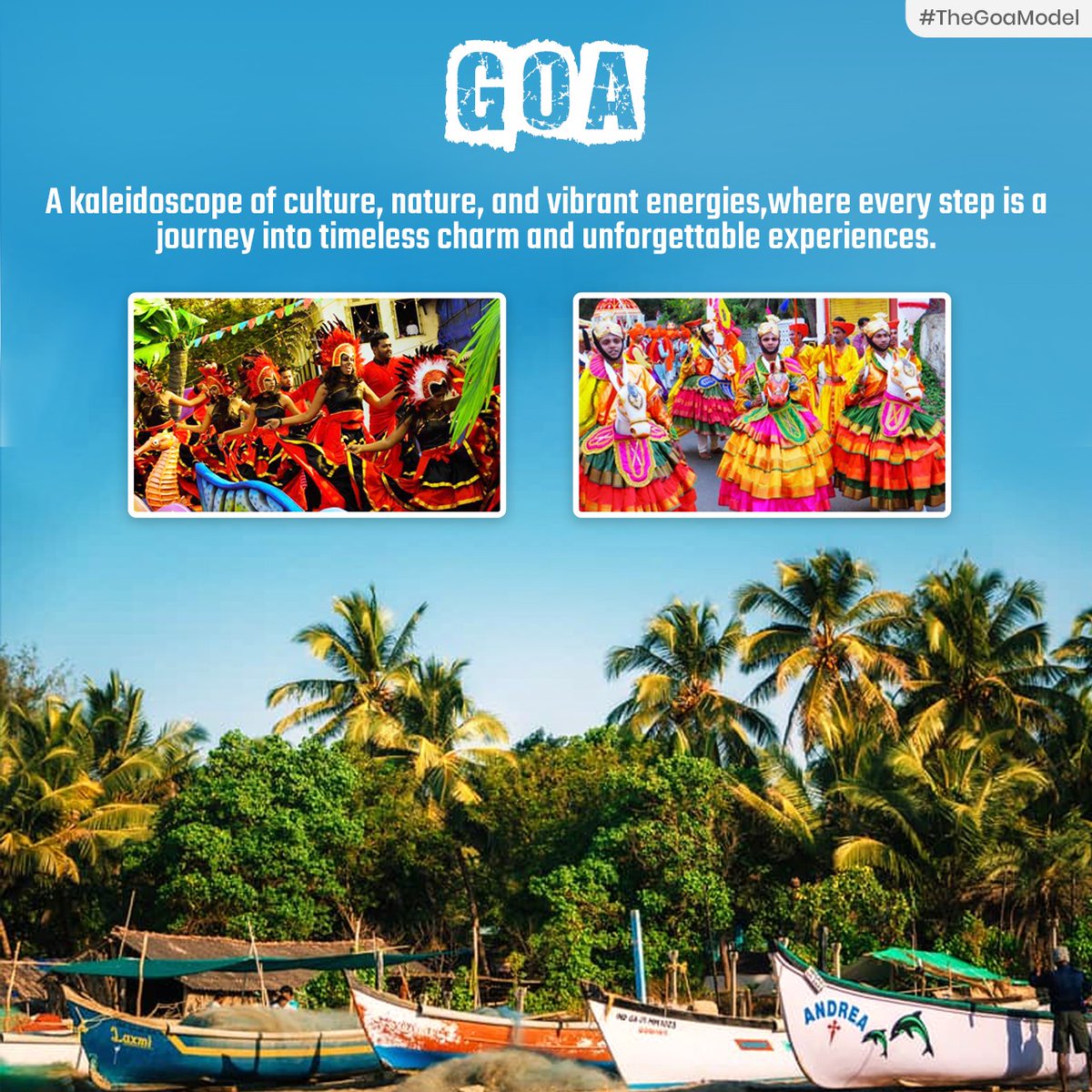 Goa: A kaleidoscope of culture, nature, and vibrant energies, where every step is a journey into timeless charm and unforgettable experiences.
#TheGoaModel
#Goa #Culture #Nature  #UnforgettableExperiences #TravelGoa #ExploreGoa #GoaVibes #TravelDestination #CoastalBeauty