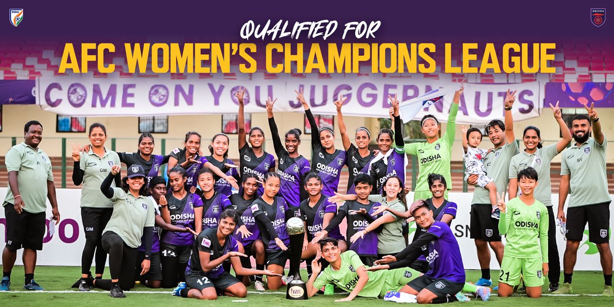 🤩🌏 Massive News for #IndianFootball 🇮🇳⚽ AFC confirms that India’s participation, in the inaugural #AFC Women’s Champions League! India will be represented by the most recent IWL winner Odisha FC Women's Team! 💜🖤 #OdishaFC #OFC #ShePower #HerGameToo