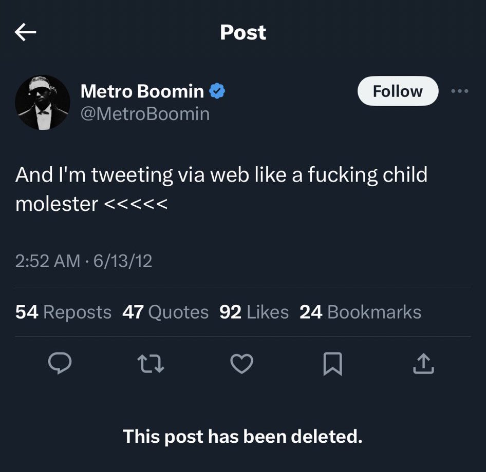 Metro Boomin deleting tweets tryna clean up the mess 🤣🤣🤣🤣